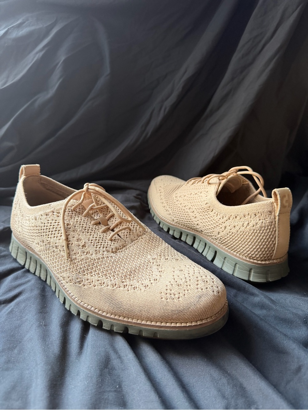 Cole Haan Men's Lightweight Knit Derby Shoes in Beige - Casual Comfort
